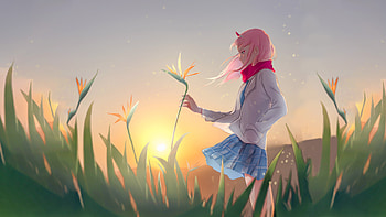 Anime Zero Two Darling In The FranXX, darling-in-the-franxx, zero-two-darling-in-the-franxx, anime-girl, anime, artist, artwork, digital-art HD wallpaper