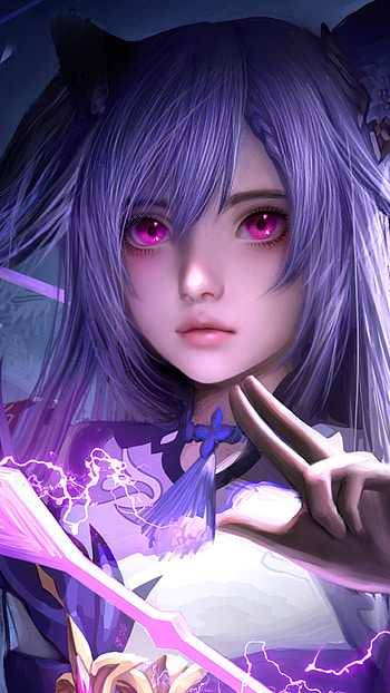 Genshin Impact, Keqing, resolution HD phone wallpaper