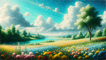 Serene Soft Aesthetic: Nature, soft aesthetic, landscape, flower, cloud, river HD wallpaper