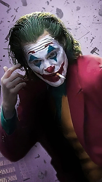 Joker Smoking, Purple Background HD phone wallpaper