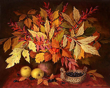 A. Zrazhevsky Autumn Still Life, still life, painting, art, a zrazhevsky, autumn HD wallpaper