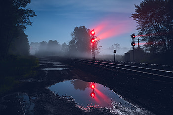 Railway Track Light Exposure, railroad, track, graphy HD wallpaper