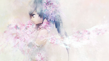Hatsune Miku, awesome, artistic, nice, hatsune, aqua eyes, white, art, twintail, girl, singer, aqua, anime girl, anime, pretty, drawing, virtual, blue, song, cute, vocaloid, dress, beauty, miku, music, painting, vocaloids, pray, program, japan, beautiful, diva, pink, aqua hair, cool, flowers, idol HD wallpaper