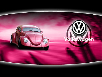 V W, nw, pink, vw, car HD wallpaper