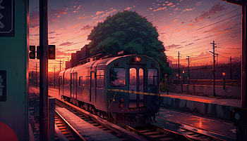 Journey Through The Train, train, artist, artwork, digital-art HD wallpaper