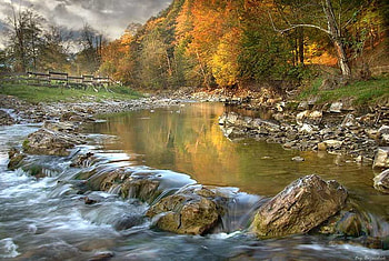 Falls, forests, nature, rivers HD wallpaper
