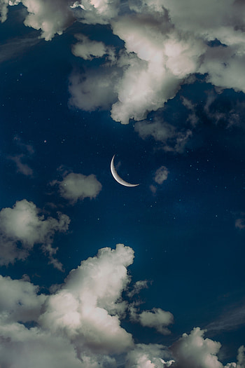 Nature, Sky, Stars, Night, Clouds, Moon HD phone wallpaper