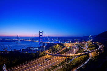 Cities, Coast, Road, Night City, Bridge, Hong Kong, Hong Kong S.a.r HD wallpaper