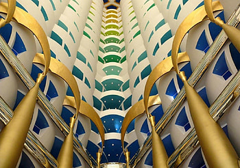 Looking Up, united arab, emirates, dubai, burj al arab, interior, uae HD wallpaper