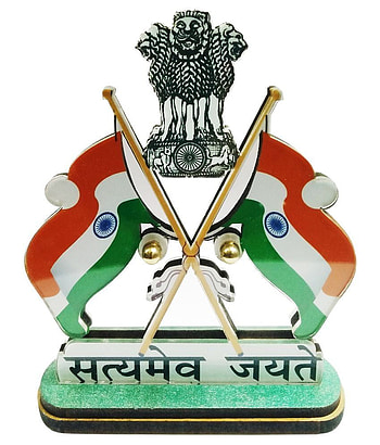 Gold Dust Indian Flag with Satyamev Jayate Symbol for Car HD phone wallpaper
