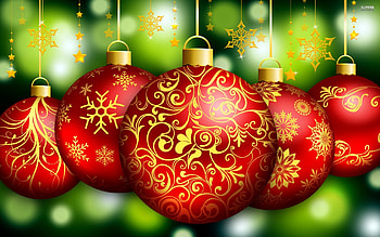 Red Christmas Ornaments, , Ornamens, Christmas, Red HD wallpaper