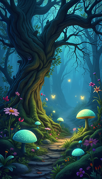 Enchanted Woodland Retreat, mystical, fairy tale, whimsical, nature HD phone wallpaper