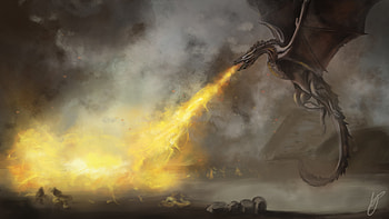 Dragon Throwing Flame , dragon, artist, artwork, digital-art HD wallpaper
