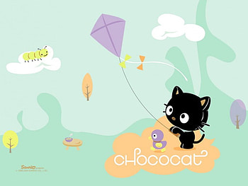 Chococat, kawaii, Neko, Black, Kite, Pastel, Cute HD wallpaper