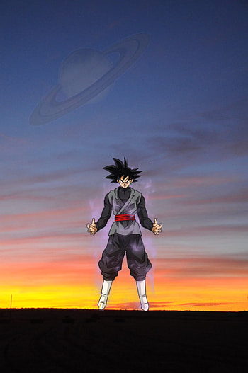 sunset goku black HD phone wallpaper
