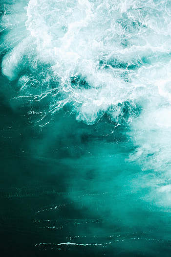 Sea, Nature, Waves, View From Above, Surface, Reef HD phone wallpaper
