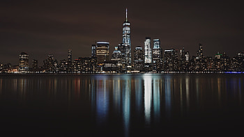 Manhattan Skyline at Night, New York City night, Spectacular , Vibrant graphs HD wallpaper