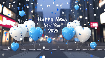 Happy New Year 2025 with Festive Balloons, 2025, New Year 2025, balloon HD wallpaper