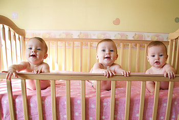 Three children-twins, Three, Bed, Children, Twins HD wallpaper