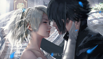 LunaFreya and Noctis Artwork By Wlop Final Fantasy, final-fantasy-xv, final-fantasy, games, 2016-games, artwork, artist, digital-art, deviantart HD wallpaper