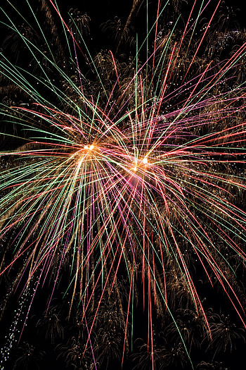 Holidays, Night, Salute, Sparks, Handsomely, It's Beautiful HD phone wallpaper