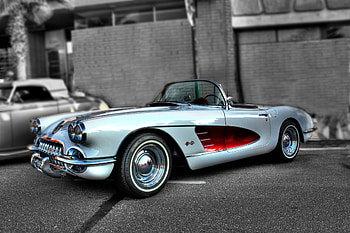 1958 Chevy Corvette Convertible (C1), oldie, car chevy, vintage, sports car HD wallpaper