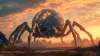 Giant Alien Spider: Sci-Fi, Sci Fi, alien, giant spider, futuristic, landscape HD wallpaper