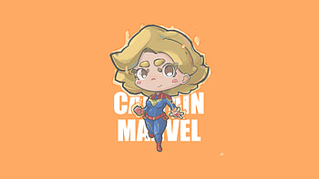 Captain Marvel Minimal Chibbi , captain-marvel, superheroes, minimalism, minimalist, artist, artwork, digital-art, artstation HD wallpaper