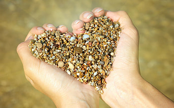 Stones, Sand, Love, Heart HD wallpaper