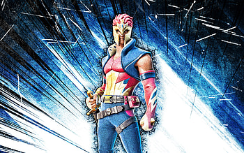 Morro, grunge art, Fortnite Battle Royale, Fortnite characters, blue abstract rays, Morro Skin, Fortnite, Morro Fortnite HD wallpaper