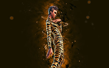 Fashion Banshee, , brown neon lights, Fortnite Battle Royale, Fortnite characters, Fashion Banshee Skin, Fortnite, Fashion Banshee Fortnite HD wallpaper