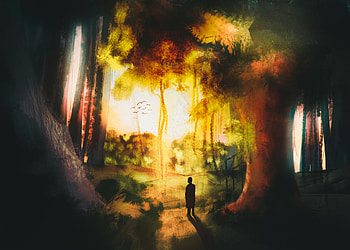 Art, Forest, Paint, Loneliness, Lonely, Canvas, Single HD wallpaper