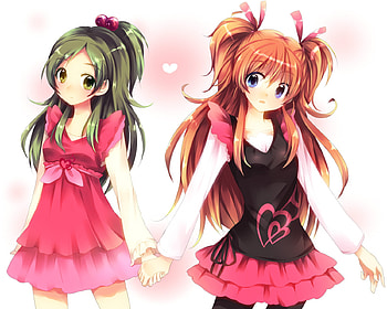 Suite Precure, skirt, cute, kawai, shoujo ai, minamino kanade, hojo hibiki, yuri, anime, twintails, girls, pretty cure series, blush HD wallpaper