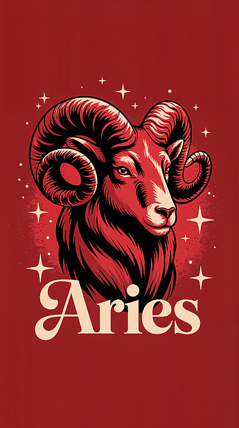 Aries Ram: Bold Red Zodiac , zodiac, astrology HD phone wallpaper