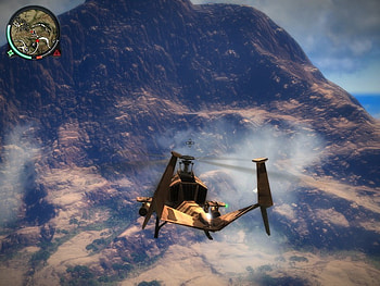 jc2 flying, flying, mountains, helicopter, jc2 HD wallpaper