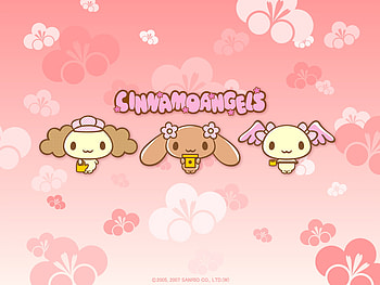 Cinnamoroll Angels, sanrio, wings, linda roser san, , cute, floral, angels, kawaii, hello kitty, cinnamoroll, pink, teddy HD wallpaper