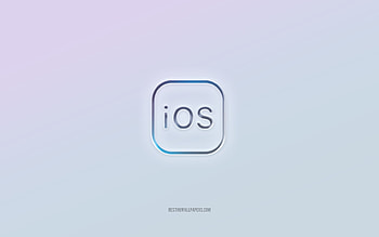 iOS logo, cut out 3d text, white background, iOS 3d logo, Instagram emblem, iOS, embossed logo, iOS 3d emblem HD wallpaper