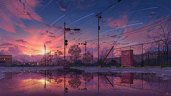 Anime Fusion City And Nature Harmony, anime, city, buildings, artist, artwork, digital-art, pixiv HD wallpaper