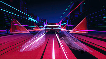 Pontiac Gto Evening Ride , retrowave, artist, artwork, digital-art, behance HD wallpaper