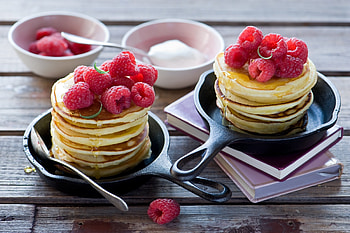 Raspberry, Pancakes HD wallpaper
