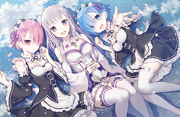 Rem (Re:zero), Anime, Re:zero Starting Life In Another World, Emilia (Re:zero), Ram (Re:zero) HD wallpaper