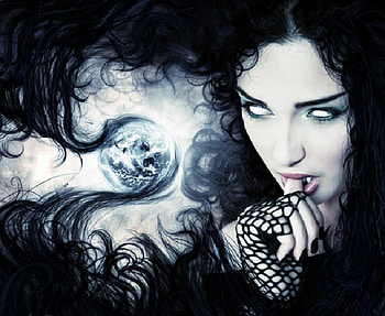 Ghost world, gothic, girl, dark, nice, ghost, 3d, fantasy, abstract HD wallpaper