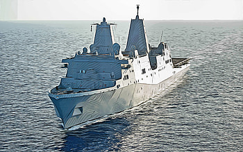 USS Arlington, , vector art, LPD-24, amphibious transport dock, United States Navy, US army, abstract ships, battleship, US Navy, San Antonio-class, USS Arlington LPD-24 HD wallpaper