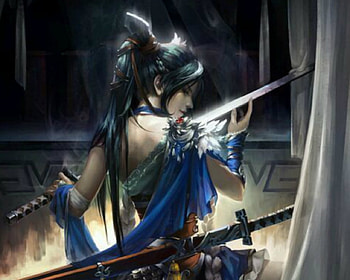 Lady Warrior, sword, fantasy, art, woman HD wallpaper
