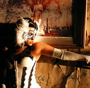 Masquerade, fashion, white, model, mask, brunette, woman, beauty, female HD wallpaper