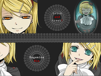 Kagamine Rin, kagamine, and, treat, rin, vocaloid, trick HD wallpaper