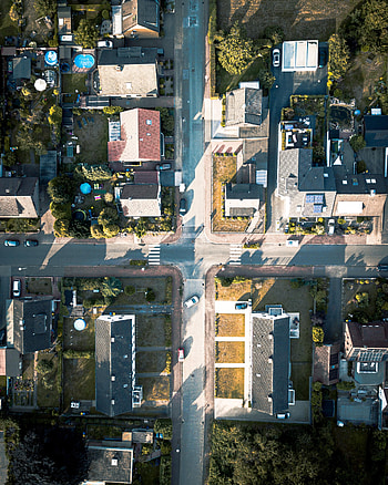 Cities, Houses, City, View From Above, Road HD phone wallpaper