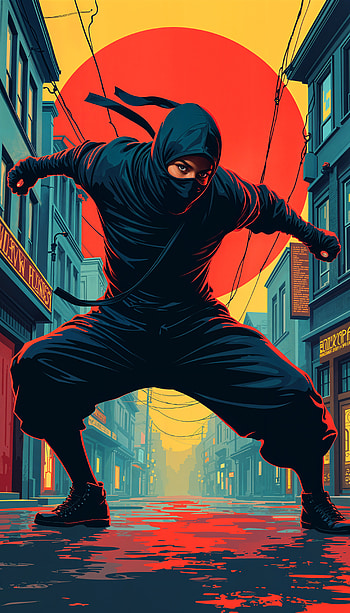 Ninja Vibes: Bold for Your Screen, ninja, urban, silhouette HD phone wallpaper