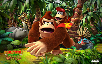 Donkey Kong Country Returns 1, video games, donkey kong, diddy kong, nintendo HD wallpaper
