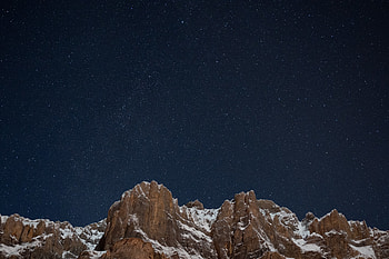 Nature, Mountains, Stars, Night, Snow, Starry Sky HD wallpaper